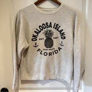 Okaloosa Island Florida Pineapple Stay Salty Sweatshirt Sz M